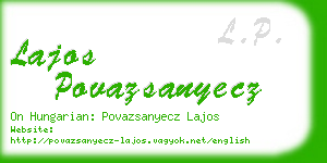 lajos povazsanyecz business card